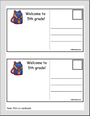 Postcards: Welcome to 5th grade!