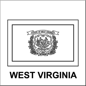 Clip Art: Flags: West Virginia B&W