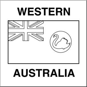 Clip Art: Flags: Western Australia B&W