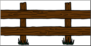 Clip Art: Western Theme: Western Fence Color