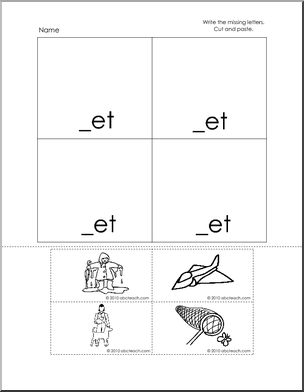 Cut & Paste Activity of et Words (k-1) Words from Words