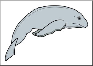 Clip Art: Baby Animals: Whale Calf Color 1