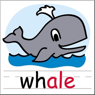 Clip Art: Basic Words: -ale Phonics: Whale Color