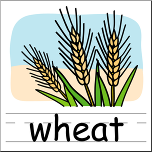 Clip Art: basic Words: Wheat Color Labeled