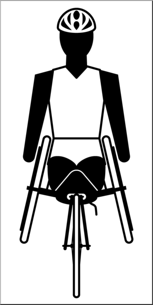 Clip Art: People: Wheelchair Athlete B&W