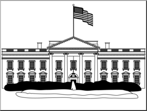 Clip Art: White House 1a B&W