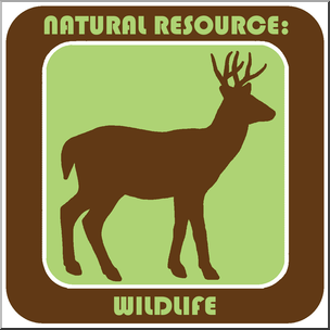 Clip Art: Natural Resources: Wildlife Color Labeled