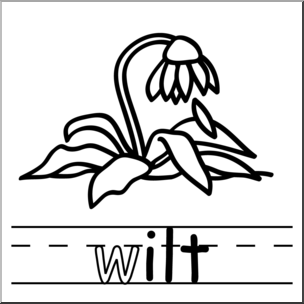 Clip Art: Basic Words: -ilt Phonics: Wilt B&W