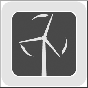 Clip Art: Natural Resources: Wind Grayscale Unlabeled