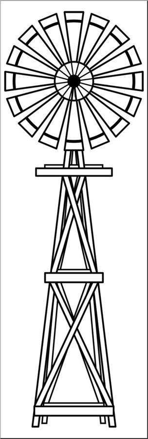 Clip Art: Windmill 1 B&W