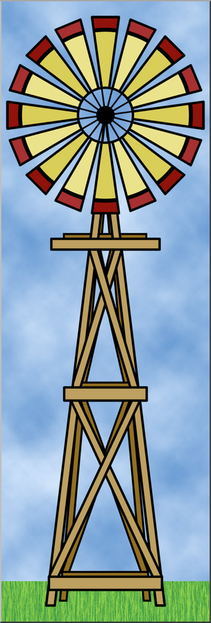 Clip Art: Windmill 1 Color 1