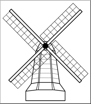 Clip Art: Windmill 2 B&W