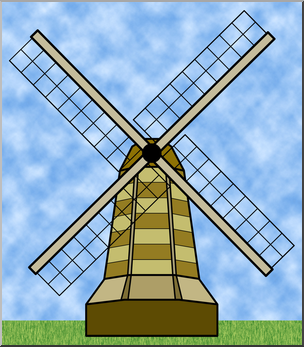 Clip Art: Windmill 2 Color 1