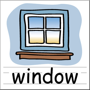 Clip Art: Basic Words: Window Color Labeled