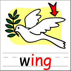 Clip Art: Basic Words: -ing Phonics: Wing Color