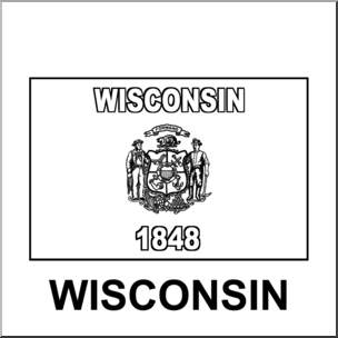 Clip Art: Flags: Wisconsin B&W