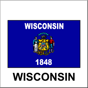 Clip Art: Flags: Wisconsin Color