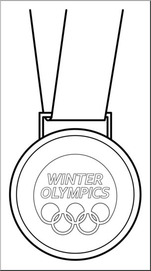 Clip Art: Winter Olympics Medal B&W