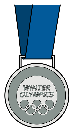 Clip Art: Winter Olympics Medal Silver Color