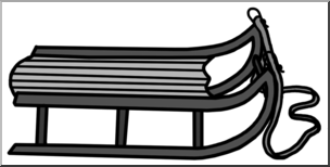 Clip Art: Sled Grayscale