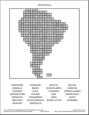 Word Search: South America
