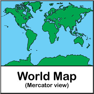 Clip Art: World Map 01 Color Blank