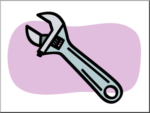 Clip Art: Basic Words: Wrench Color Unlabeled