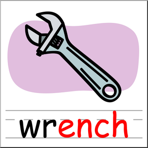 Clip Art: Basic Words: -ench Phonics: Wrench Color