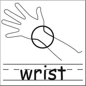 Clip Art: Parts of the Body: Wrist B&W