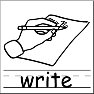 Clip Art: Basic Words: Write B&W Labeled