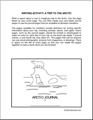 A Trip to the Arctic (elem/upper elem) – cover only’ Writing Activity