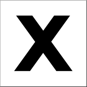 Clip Art: Alphabet Set 00: X Lower Case BW