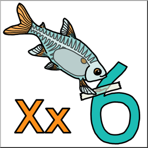Clip Art: Alphabet Animals: X – X-ray Fish FiXes a SiX Color