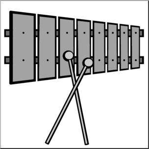 Clip Art: Xylophone Grayscale