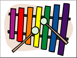 Clip Art: Basic Words: Xylophone Color Unlabeled