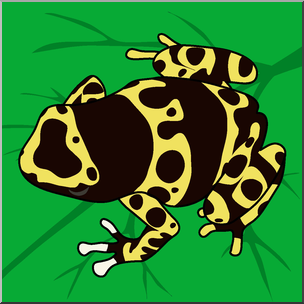 Clip Art: Frogs: Yellow Banded Poison Dart Frog Color 2