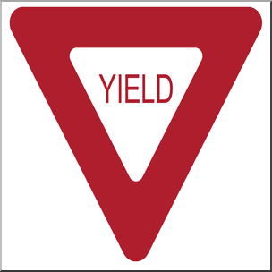Clip Art: Yield Sign Color