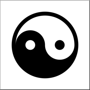 Clip Art: Religious Symbols: Yin and Yang B&W