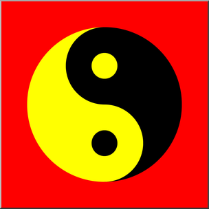 Clip Art: Yin Yang Symbol Color 1