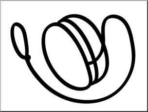 Clip Art: Basic Words: Yo-yo B&W Unlabeled