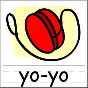 Clip Art: Basic Words: Yo-yo Color Labeled