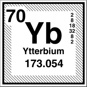Clip Art: Elements: Ytterbium B&W