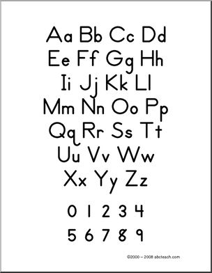 Chart: Manuscript Alphabet Aa-Zz (ZB-Style Font)