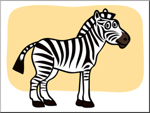 Clip Art: Basic Words: Zebra Color Unlabeled