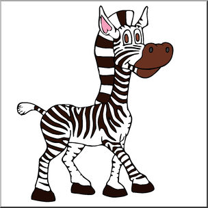 Clip Art: Cartoon Zebra Color