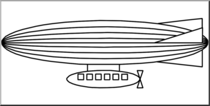 Clip Art: Zeppelin B&W