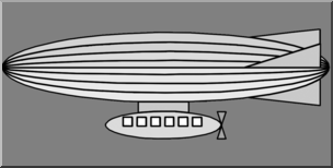 Clip Art: Zeppelin Grayscale
