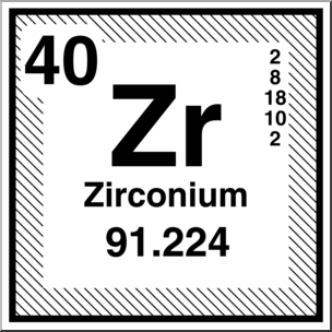 Clip Art: Elements: Zirconium B&W
