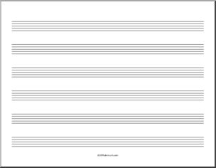 Music Sheet ( 6 staves, landscape orientation)