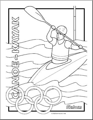 Coloring Page: Summer Olympics – Canoe (Slalom)